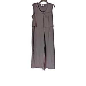 PETTITES JENNIFER MOORE Women's Sleeveless Black Jumpsuit Sz MED